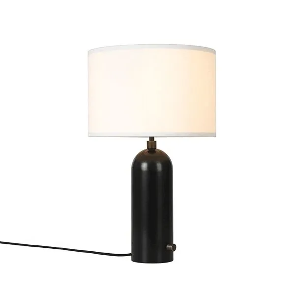 GUBI Gravity Lille Mørknet Stål Sort/Hvid – bordlampe — produktfoto