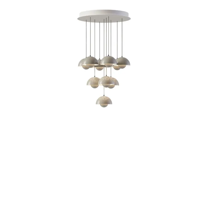 &Tradition Flowerpot VP10 10 Stk Ø53 Grå Beige – lysekrone — produktfoto