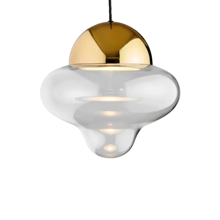 Design By Us Nutty XL Clear Glass / Gold Dome – pendel — produktfoto