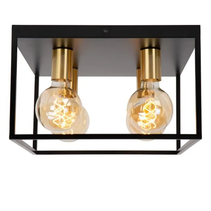 Lucide Ruben 4 Kvadrat Sort – loftlampe — produktfoto