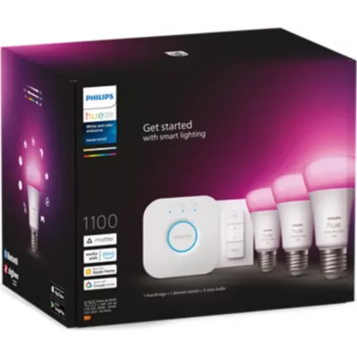 Philips Hue White Color Ambiance E27 standardpære, startsæt – pære — produktfoto