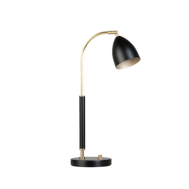 Belid Deluxe Sort/Messing – bordlampe — produktfoto