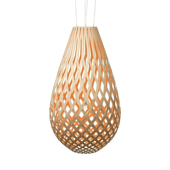 David Trubridge Koura H160 Bamboo / Orange – pendel — produktfoto