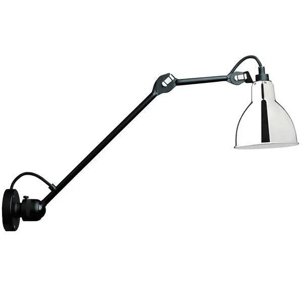 La Lampe Gras N304 L40 Mat Sort & Krom Hardwired – væglampe — produktfoto