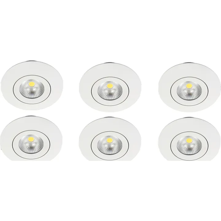 Nordtronic Velia Eco CCT indbygningsspot, 6-pak – indbygningsspot — produktfoto