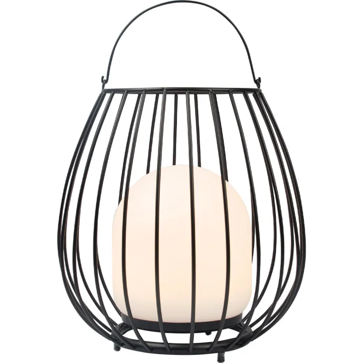 Nordlux Jim genopladelig udendørs lanterne, sort – udendørslampe — produktfoto