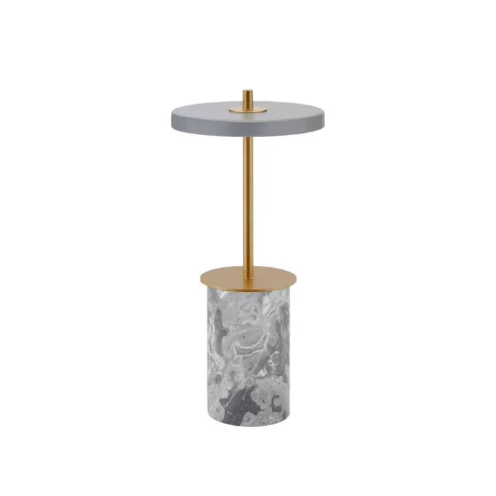 Umage Asteria Move Mini Grå Marmor/Messing – transportabel bordlampe — produktfoto