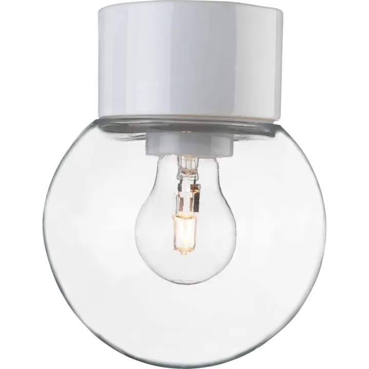 Ifö Electric Classic Globe , Ø15 cm, hvid/klar – loftlampe — produktfoto