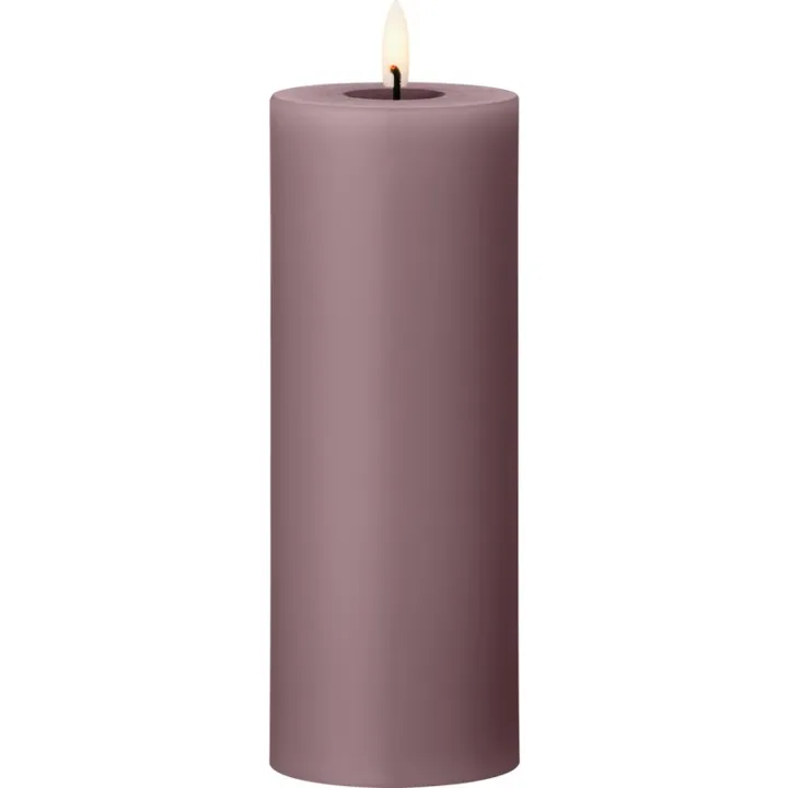 ester & erik LED bloklys, lilla, 20 cm – LED-stearinlys — produktfoto