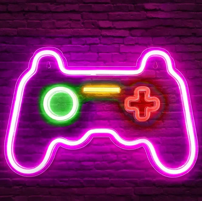 Mecharite Controller LED Neon Skilt - Pink Lampe – dekorationslys — produktfoto
