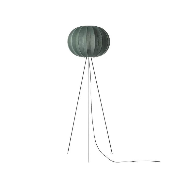 Made By Hand Knit-Wit Round Høj Ø45 Tweed Green – gulvlampe — produktfoto
