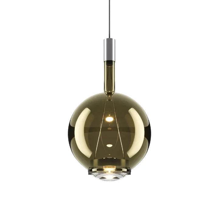 Lodes Sky-Fall Round Medium 3000K Sort Krom/Golden Sage – pendel — produktfoto