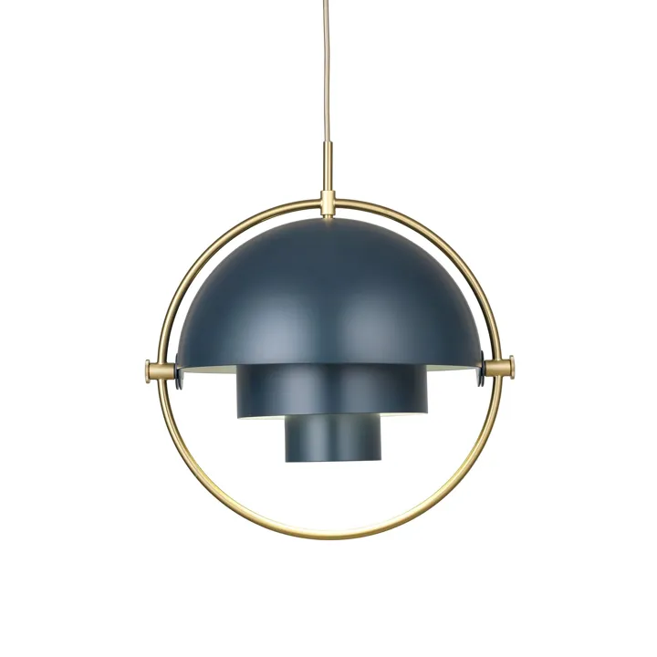 GUBI Multi-Lite Stor Messing & Midnight Blue - Limited Edition – pendel — produktfoto