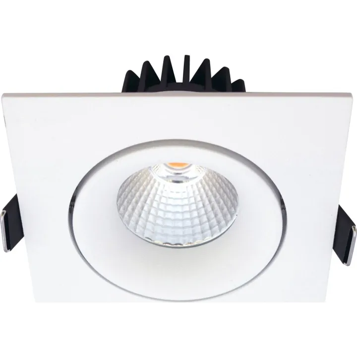 Nordtronic Velia Tilt indbygningsspot, firkantet, mat hvid, 2700K – indbygningsspot — produktfoto