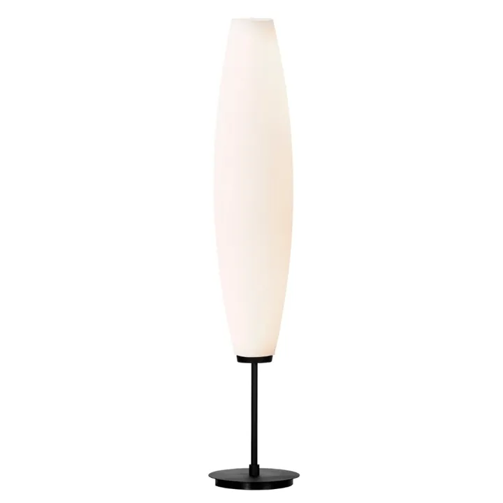 Herstal Zenta Sort/Opal Glas – gulvlampe — produktfoto
