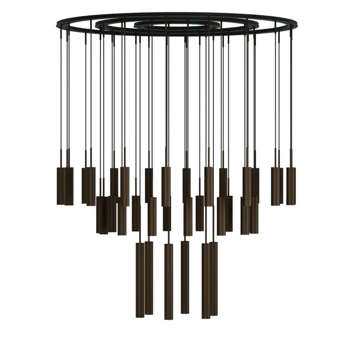 Audo Copenhagen Tubulaire 38 Aluminium/Anodiseret Bronze – lysekrone — produktfoto