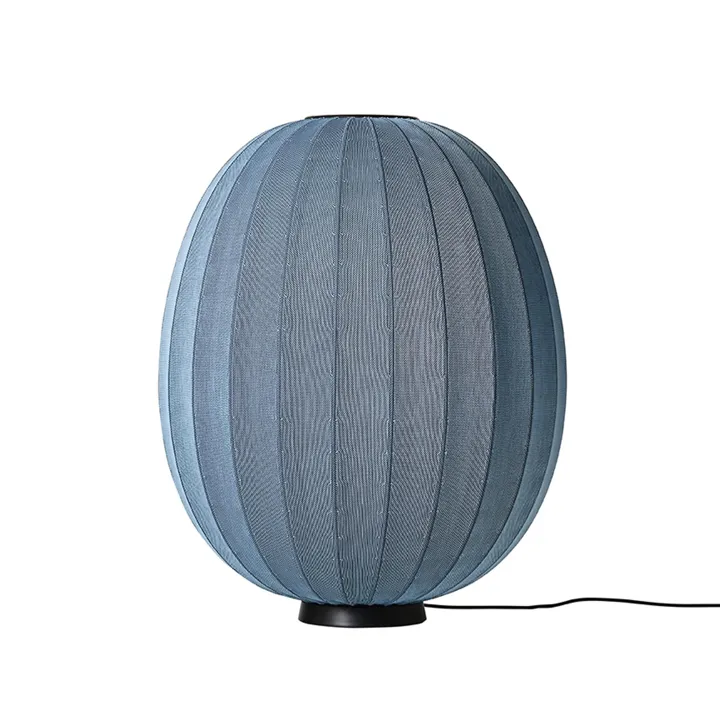 Made By Hand Knit-Wit High/Oval Lav Ø65 Blue Stone – gulvlampe — produktfoto