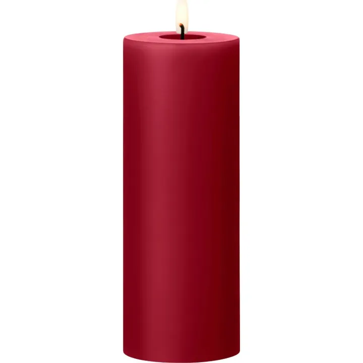 ester & erik LED bloklys, rød, 20 cm – LED-stearinlys — produktfoto