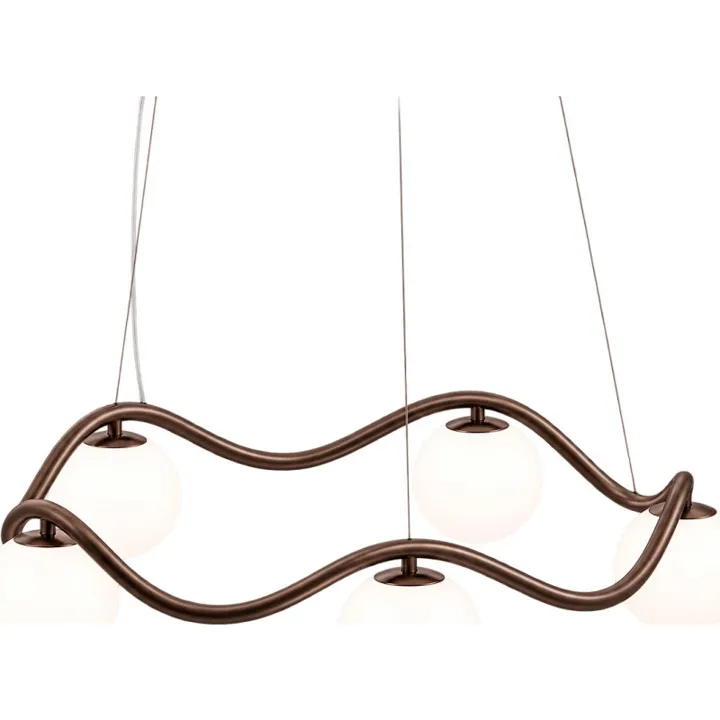 Rebello Decor Circle of Life , bruneret messing, Ø11 cm glaskugler, Ø65 cm – lysekrone — produktfoto