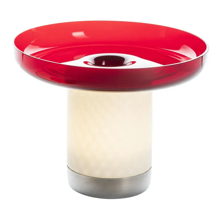 Artemide Bontá Rød Med Glasfad – transportabel bordlampe — produktfoto