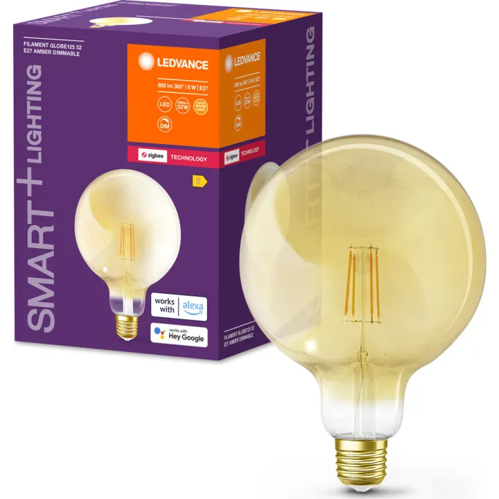 Ledvance Smart+ Zigbee E27 globepære, 2400K, 6W – pære — produktfoto