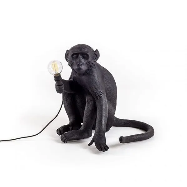 Seletti Monkey Sitting Sort Udendørs – udendørslampe — produktfoto
