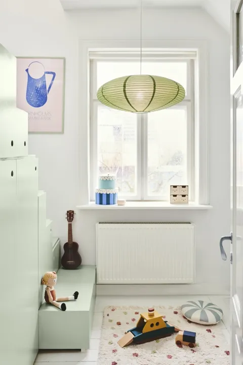 Nordlux Villo rispapir 60, dusty green – pendel — produktfoto