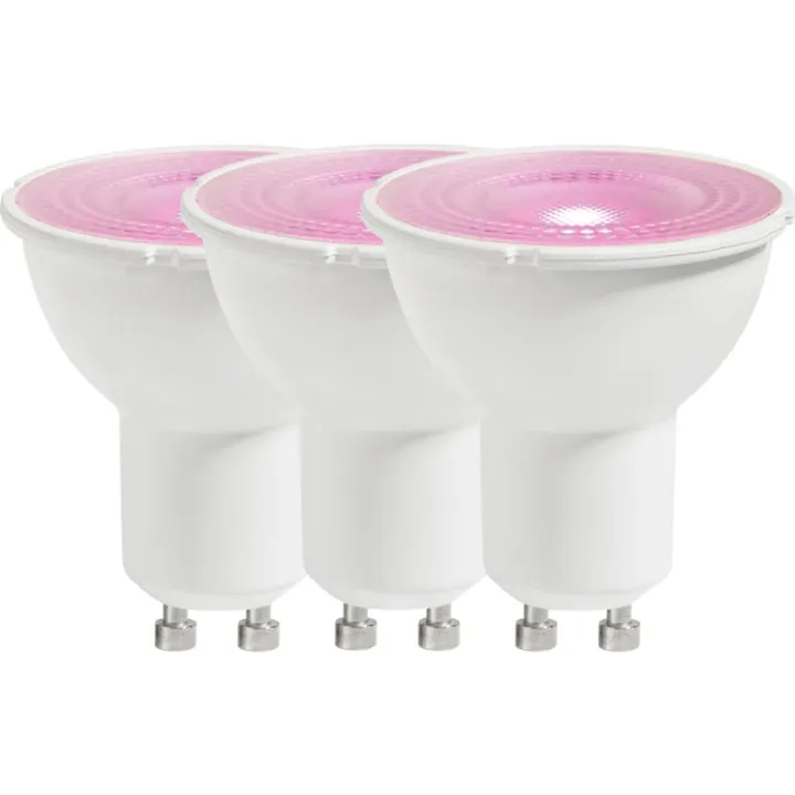 Nordlux Smart Color GU10 spotpære, 2200K-6500K, 4,7W, 3-pak – pære — produktfoto
