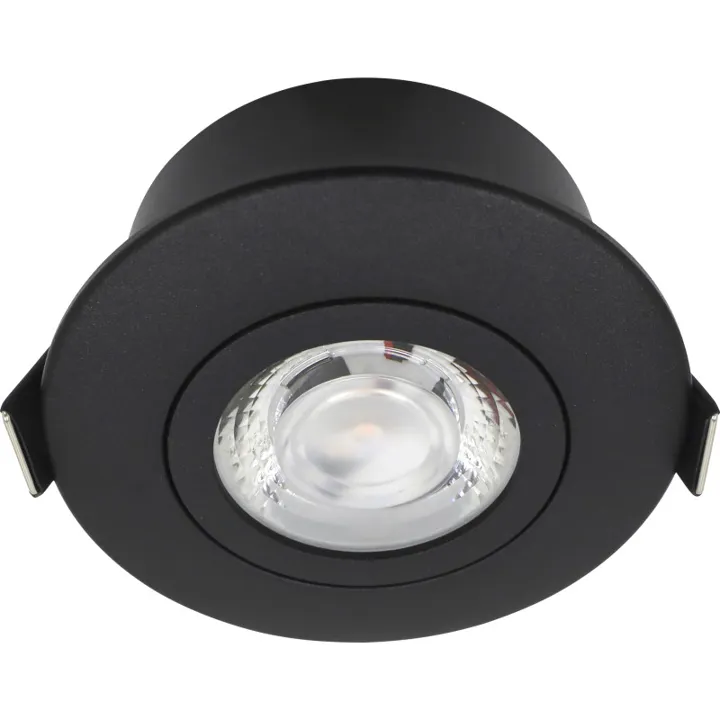 Nordtronic Low Profile Flexible indbygningsspot, Ø7,5 cm, sort, 2700K – indbygningsspot — produktfoto