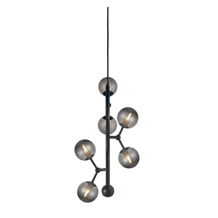 Halo Design Atom Vertical Smoke/Sort – pendel — produktfoto
