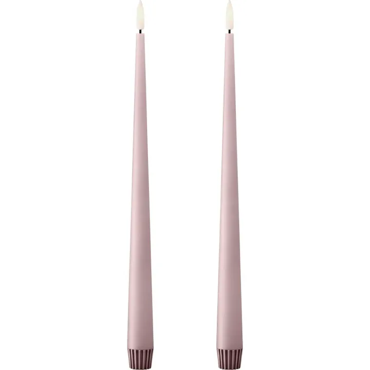 ester & erik LED kronelys, 30 cm, lyserød, 2-pak – LED-stearinlys — produktfoto