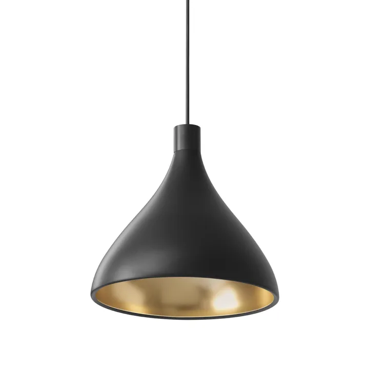 Pablo Designs Swell Single Medium Sort/Messing – pendel — produktfoto