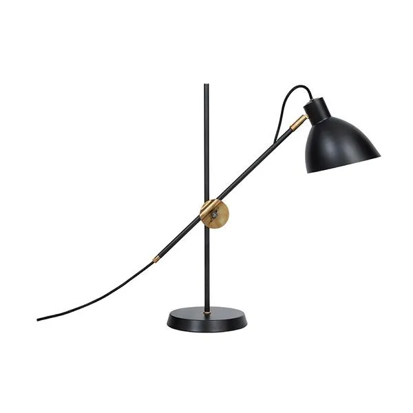 Konsthantverk KH#1 - Rå Messing & Sort – bordlampe — produktfoto