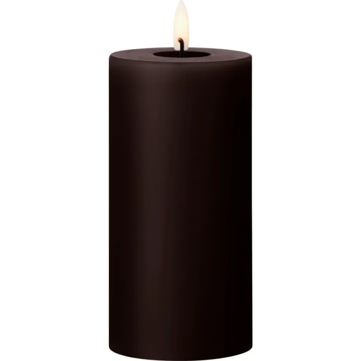 ester & erik LED bloklys, mørkebrun, 15 cm – LED-stearinlys — produktfoto