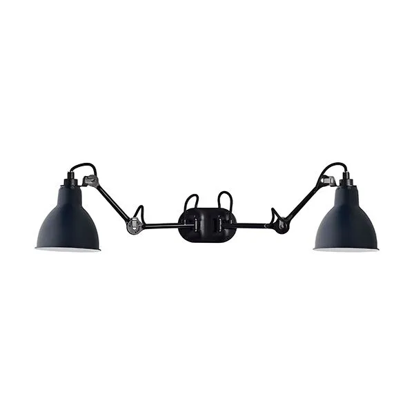 La Lampe Gras N204 Double Mat Sort & Mat Blå – væglampe — produktfoto