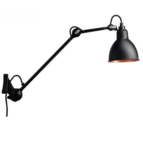 La Lampe Gras N222 Mat Sort & Mat Sort/kobber – væglampe — produktfoto