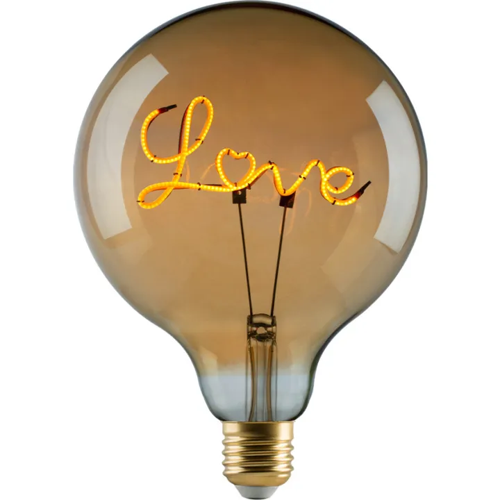 E3Light "e3light Vintage E27 globepære, ""Love"", 2000K, 4W" – pære — produktfoto