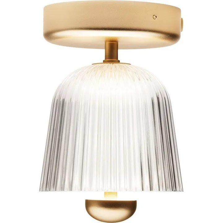 Nuura Asteea Satin Messing/Riflet Klar – loftlampe — produktfoto