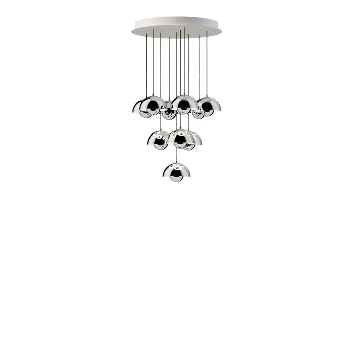 &Tradition Flowerpot VP10 10 Stk Ø53 Krom – lysekrone — produktfoto
