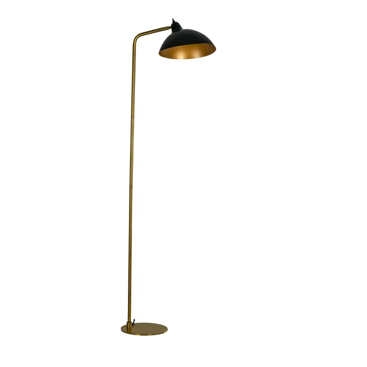 Dyberg Larsen Futura Mat Sort/Guld/Messing – gulvlampe — produktfoto