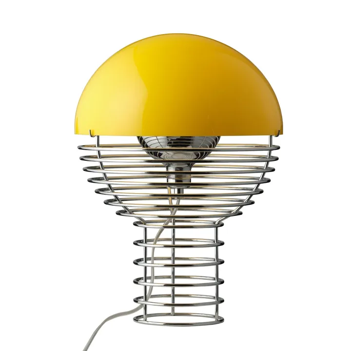 Verpan Wire Ø30 Krom/Gul – bordlampe — produktfoto