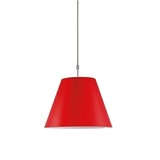 Luceplan Costanza Up/ Down Aluminium M. Rød Skærm – pendel — produktfoto