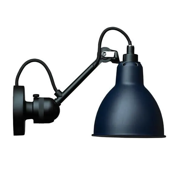 La Lampe Gras N304 Mat Sort & Mat Blå Hardwired – væglampe — produktfoto