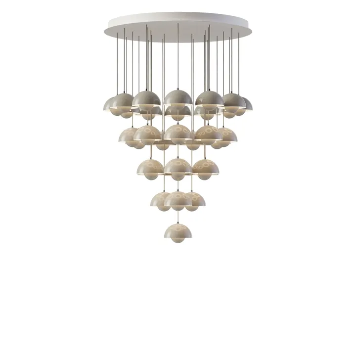 &Tradition Flowerpot VP10 31 Stk Ø89 Grå Beige – lysekrone — produktfoto