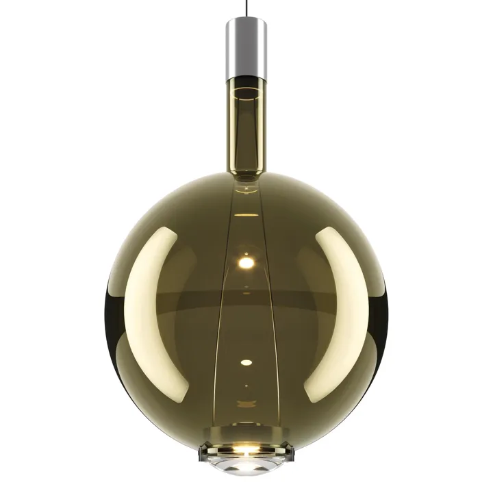 Lodes Sky-Fall Round Stor 3000K Sort Krom/Golden Sage – pendel — produktfoto