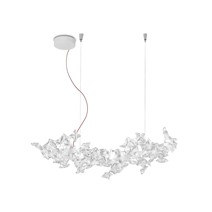 Slamp Hanami Stor Transparent/Rød Wire – pendel — produktfoto