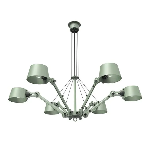 Tonone Bolt Chandelier 6 Arm Flux Green – pendel — produktfoto