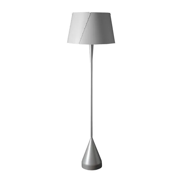TATO De-Lux A4 Sølv & Mat Hvid – gulvlampe — produktfoto