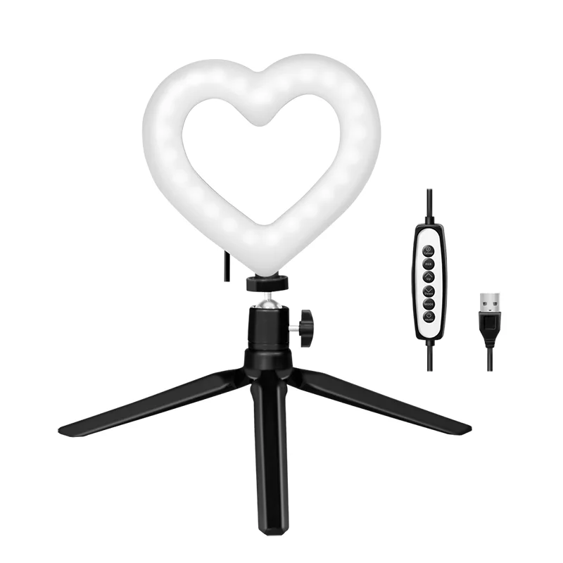Heart-shaped LED tripod with lighting control, RGB — produktfoto