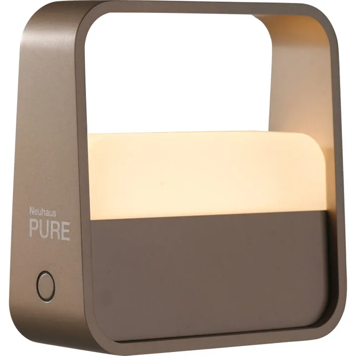 Paul Neuhaus Pure Go Akku genopladelig , brun – bordlampe — produktfoto